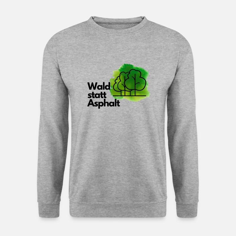 Wald statt Asphalt - Unisex Pullover - Weißgrau meliert