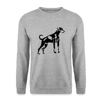 Doberman Doberman Dogs Chien Wilsigns Dogs - Sweat-shirt Unisexe - gris chiné - Devant - Alina (178cm) & Michal (187cm)