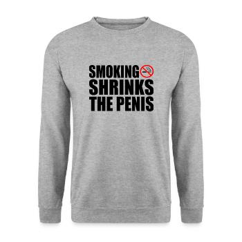 Smoking shrinks the penis - Unisex Pullover - Weißgrau meliert - Vorne - Alina (178cm) & Michal (187cm)