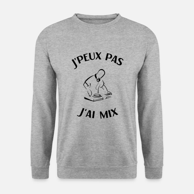 Humor DJ, Mixer, Musik - Unisex Pullover - Weißgrau meliert