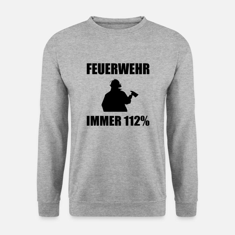 Feuerwehr - Unisex Pullover - Weißgrau meliert