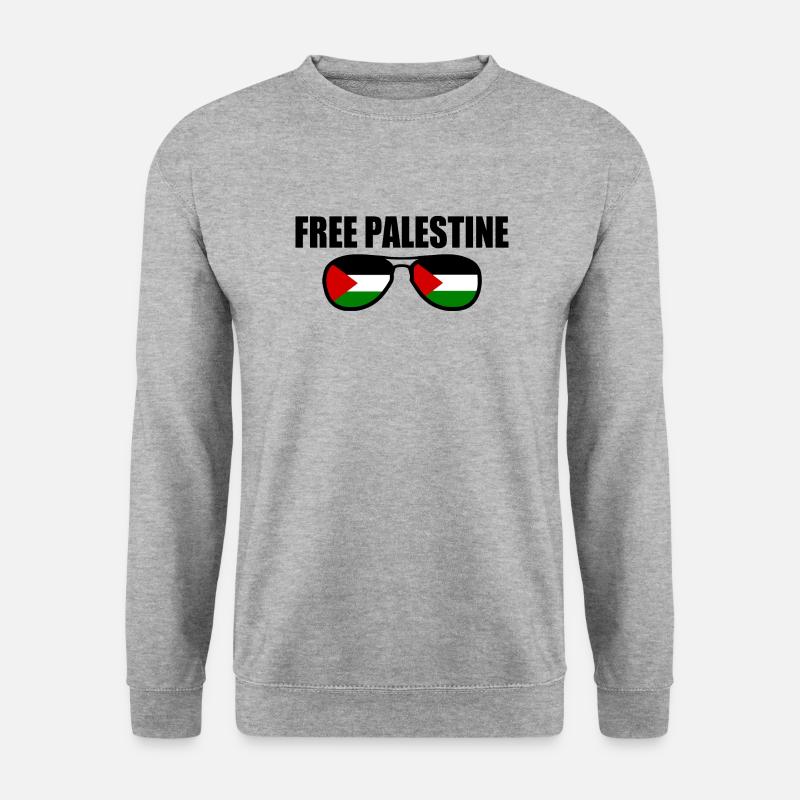 Free palestine - Unisex Pullover - Weißgrau meliert