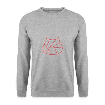 Cat | Logo | Neutral - Unisex Sweatshirt - salt & pepper - Front - Alina (178cm) & Michal (187cm)