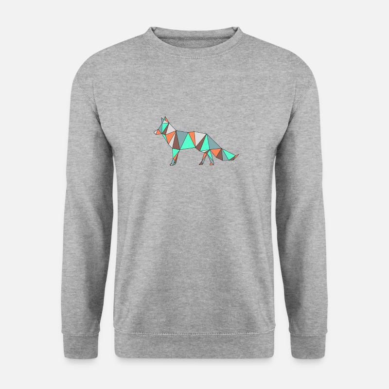 Fuchs ausgemalt - Unisex Pullover - Weißgrau meliert