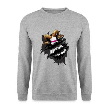 Badminton, Badminton, Crossmadminon Speedminton - Unisex Sweatshirt - salt & pepper - Front - Alina (178cm) & Michal (187cm)