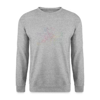 Berlin Karte U-Bahn Stationen - Unisex Pullover - Weißgrau meliert - Vorne - Alina (178cm) & Michal (187cm)