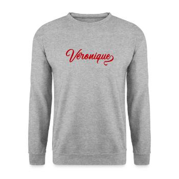 Véronique - Prénom - Sweat-shirt Unisexe - gris chiné - Devant - Alina (178cm) & Michal (187cm)