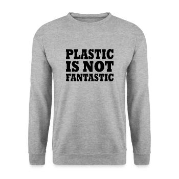 Plastic is not fantastic - Unisex Pullover - Weißgrau meliert - Vorne - Alina (178cm) & Michal (187cm)