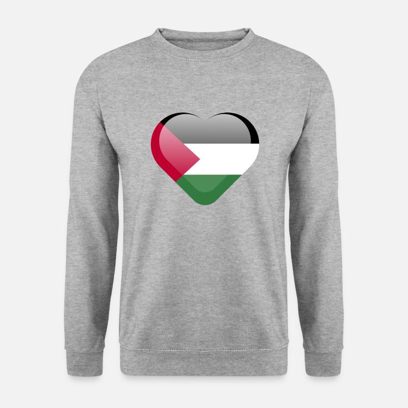 love palestine flag - Unisex Pullover - Weißgrau meliert