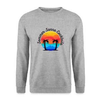 Sommer Sonne Cocktails - Unisex Pullover - Weißgrau meliert - Vorne - Alina (178cm) & Michal (187cm)