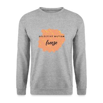 freeze - selektiver Mutismus - Unisex Pullover - Weißgrau meliert - Vorne - Alina (178cm) & Michal (187cm)