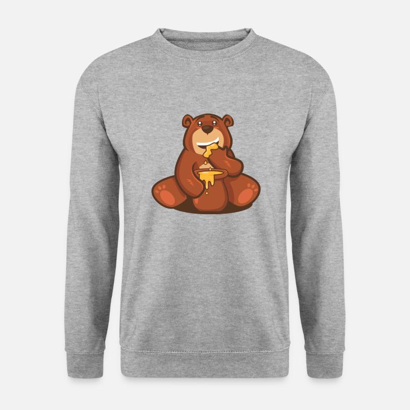 Honigbär - Unisex Pullover - Weißgrau meliert