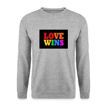 Love wins - Unisex Sweatshirt - salt & pepper - Front - Alina (178cm) & Michal (187cm)