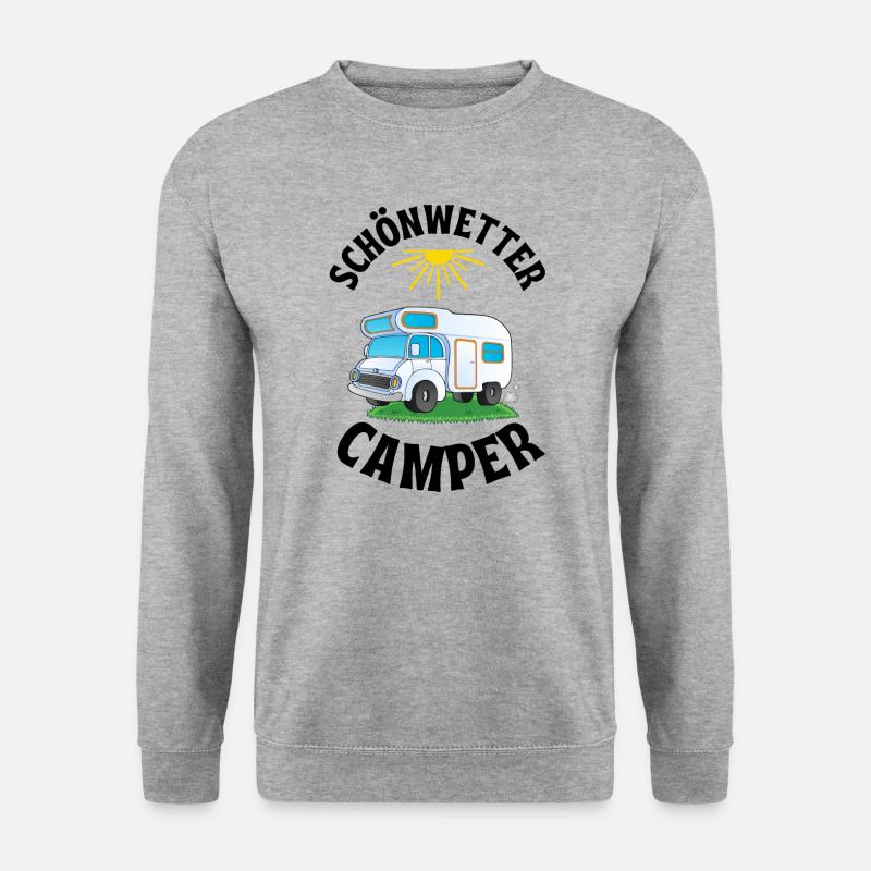 Schönwetter Camper - Unisex Pullover - Weißgrau meliert