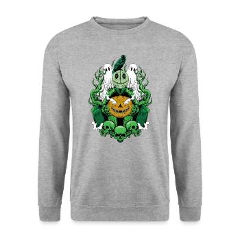 NOT ONLY for Halloween! Sweatshirts, T-shirts, Accessories - Unisex Sweatshirt - salt & pepper - Front - Alina (178cm) & Michal (187cm)