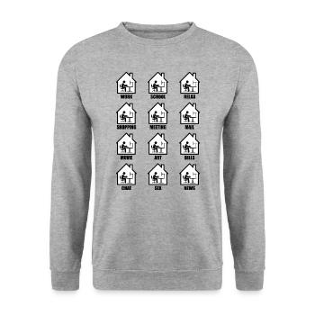 Computer home office fun gift - Unisex Sweatshirt - salt & pepper - Front - Alina (178cm) & Michal (187cm)