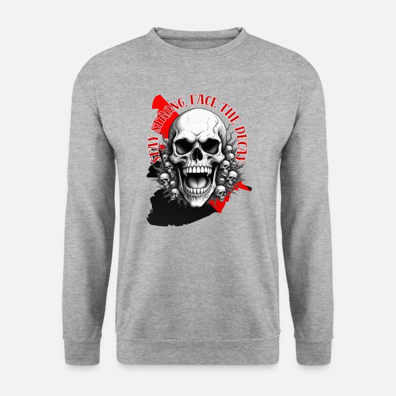 Stay strong, face the Decay - Unisex Pullover - Weißgrau meliert