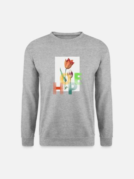 Hope "Frühlingsbote" - Unisex Pullover - Weißgrau meliert