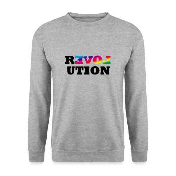 Revolution Gay Pride Lesbian CSD LGBT Homo Queer - Unisex Pullover - Weißgrau meliert - Vorne - Alina (178cm) & Michal (187cm)
