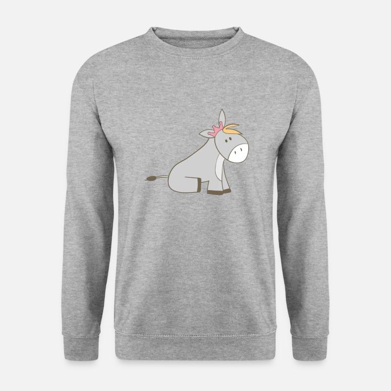 Esel - Unisex Pullover - Weißgrau meliert