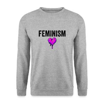FÉMINISME - Sweat-shirt Unisexe - gris chiné - Devant - Alina (178cm) & Michal (187cm)
