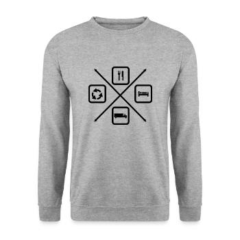 The life cycle of a truck driver - Unisex Sweatshirt - salt & pepper - Front - Alina (178cm) & Michal (187cm)