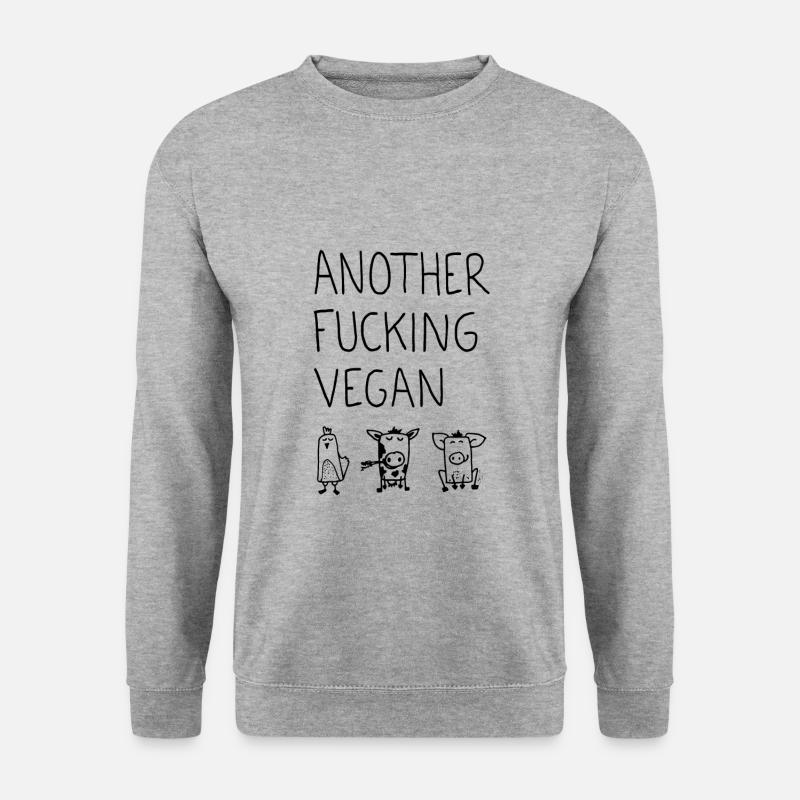 Another Fucking Vegan - Unisex Pullover - Weißgrau meliert