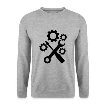 Tool - Screwdriver Screwdriver Hobbyist - Unisex Sweatshirt - salt & pepper - Front - Alina (178cm) & Michal (187cm)