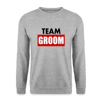 Team groom - Sweat-shirt Unisexe - gris chiné - Devant - Alina (178cm) & Michal (187cm)