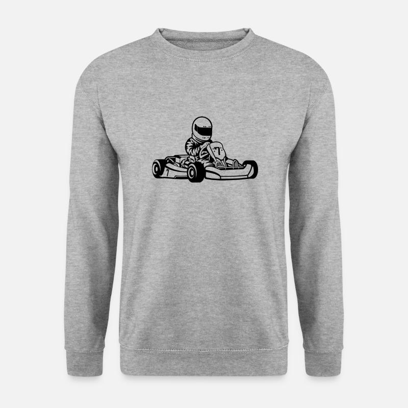 Go-Kart / Go-Cart 01_schwarz - Unisex Pullover - Weißgrau meliert