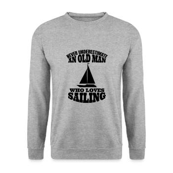 Bateau voile bateau grand-père bateau - Sweat-shirt Unisexe - gris chiné - Devant - Alina (178cm) & Michal (187cm)