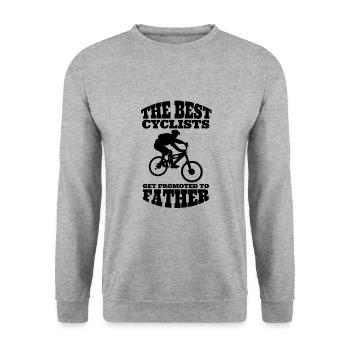 Radfahren Vater Fahrradtour Fahrrad Opa Radeln Dad - Unisex Pullover - Weißgrau meliert - Vorne - Alina (178cm) & Michal (187cm)