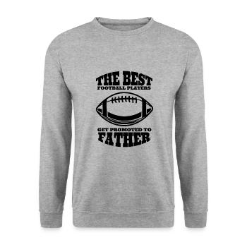 Football Coach Dad Footballer Father Gift Grandpa - Unisex Sweatshirt - salt & pepper - Front - Alina (178cm) & Michal (187cm)