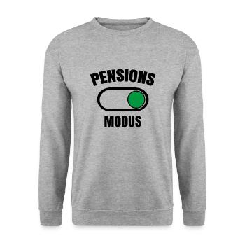 Pension Rente Pensionist Geschenk Ruhestanstand - Unisex Pullover - Weißgrau meliert - Vorne - Alina (178cm) & Michal (187cm)