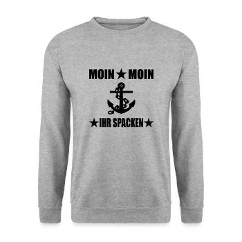 Moin - Unisex Pullover - Weißgrau meliert - Vorne - Alina (178cm) & Michal (187cm)