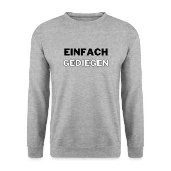 Einfach Gediegen - Unisex Pullover - Weißgrau meliert - Vorne - Alina (178cm) & Michal (187cm)