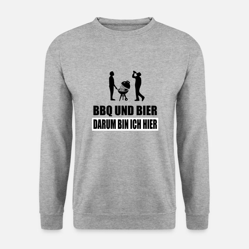 BBQ - Unisex Pullover - Weißgrau meliert
