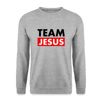 Team jesus - Unisex Sweatshirt - salt & pepper - Front - Alina (178cm) & Michal (187cm)