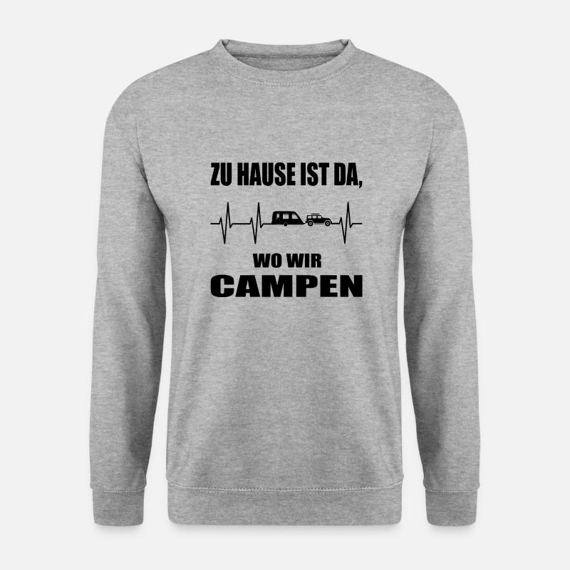 camping - Unisex Pullover - Weißgrau meliert