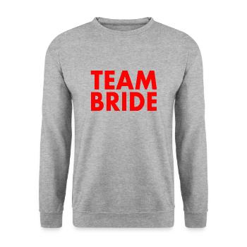 Team bride - Unisex Pullover - Weißgrau meliert - Vorne - Alina (178cm) & Michal (187cm)