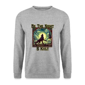 Sei die Nacht - Unisex Pullover - Weißgrau meliert - Vorne - Alina (178cm) & Michal (187cm)