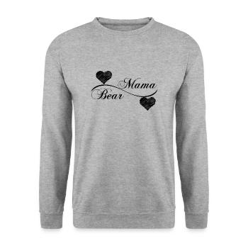 Mama Bear - Unisex Pullover - Weißgrau meliert - Vorne - Alina (178cm) & Michal (187cm)