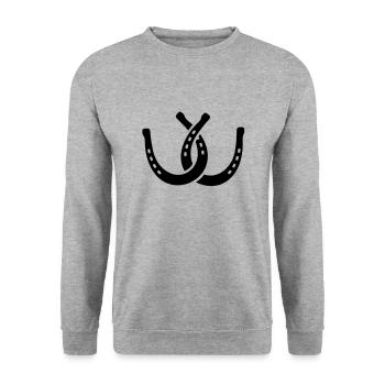 Horseshoe - Unisex Sweatshirt - salt & pepper - Front - Alina (178cm) & Michal (187cm)