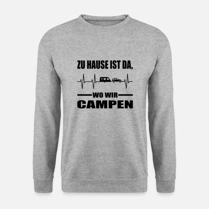 Camping - Unisex Pullover - Weißgrau meliert