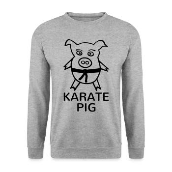 Karaté Porc Arts martiaux Arts martiaux Karatéka - Sweat-shirt Unisexe - gris chiné - Devant - Alina (178cm) & Michal (187cm)