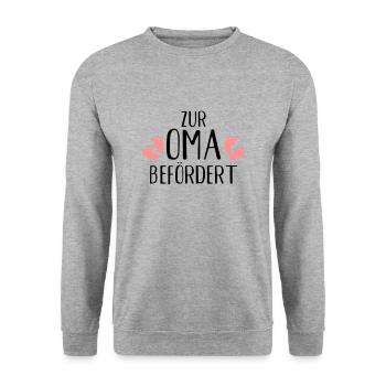 Oma - Unisex Pullover - Weißgrau meliert - Vorne - Alina (178cm) & Michal (187cm)