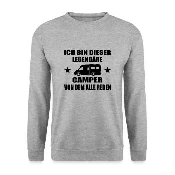 Camping - Unisex Pullover - Weißgrau meliert - Vorne - Alina (178cm) & Michal (187cm)