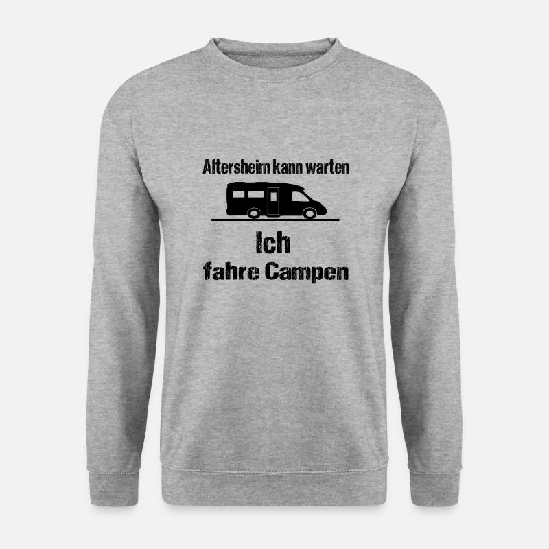 Camping - Unisex Pullover - Weißgrau meliert