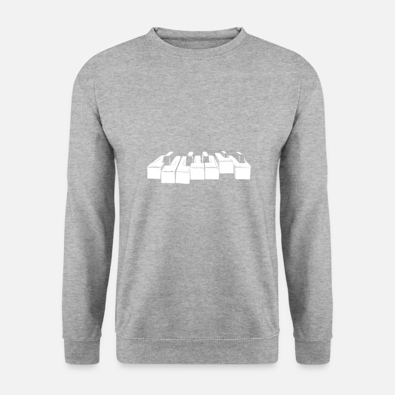Klavier - Unisex Pullover - Weißgrau meliert