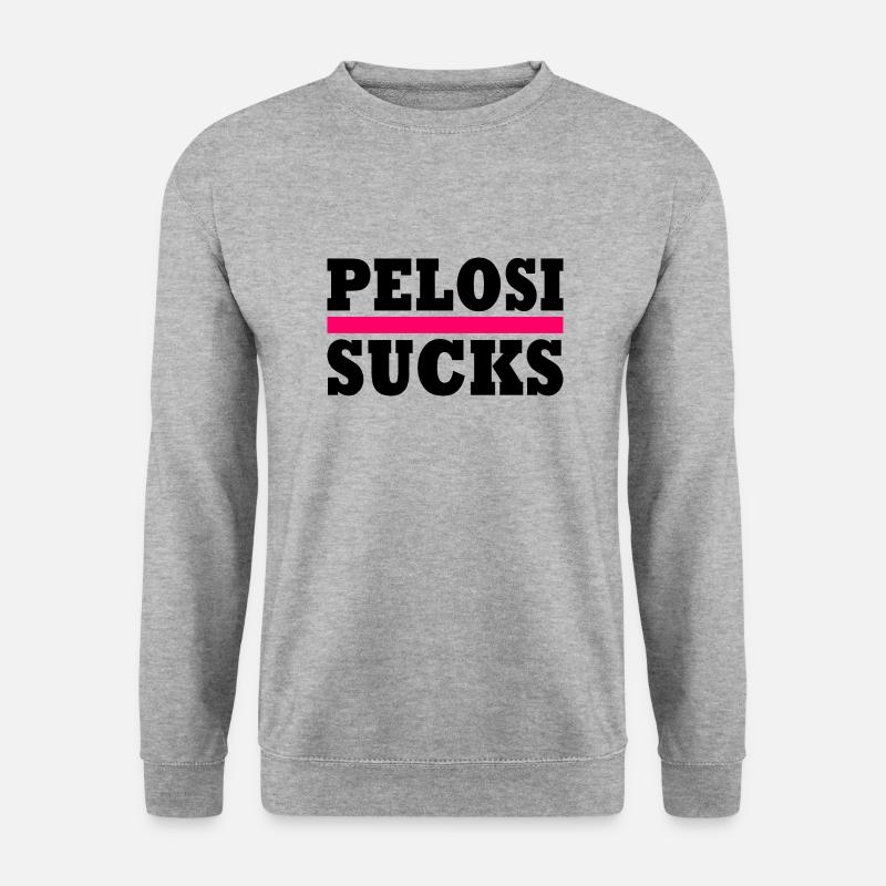 Nancy pelosi sucks - Unisex Pullover - Weißgrau meliert